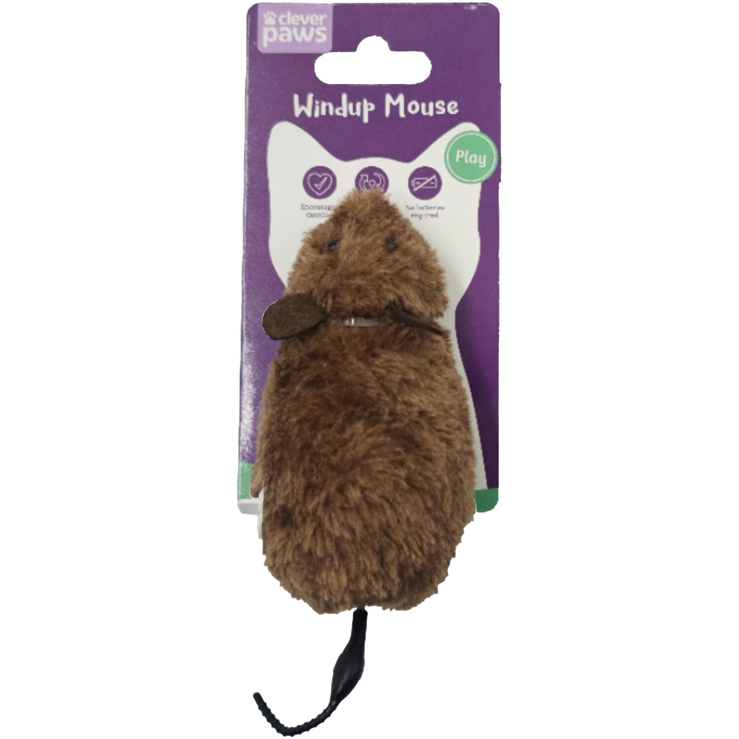 Clever Paws Windup Mouse Cat ToyMulticolour Image 3