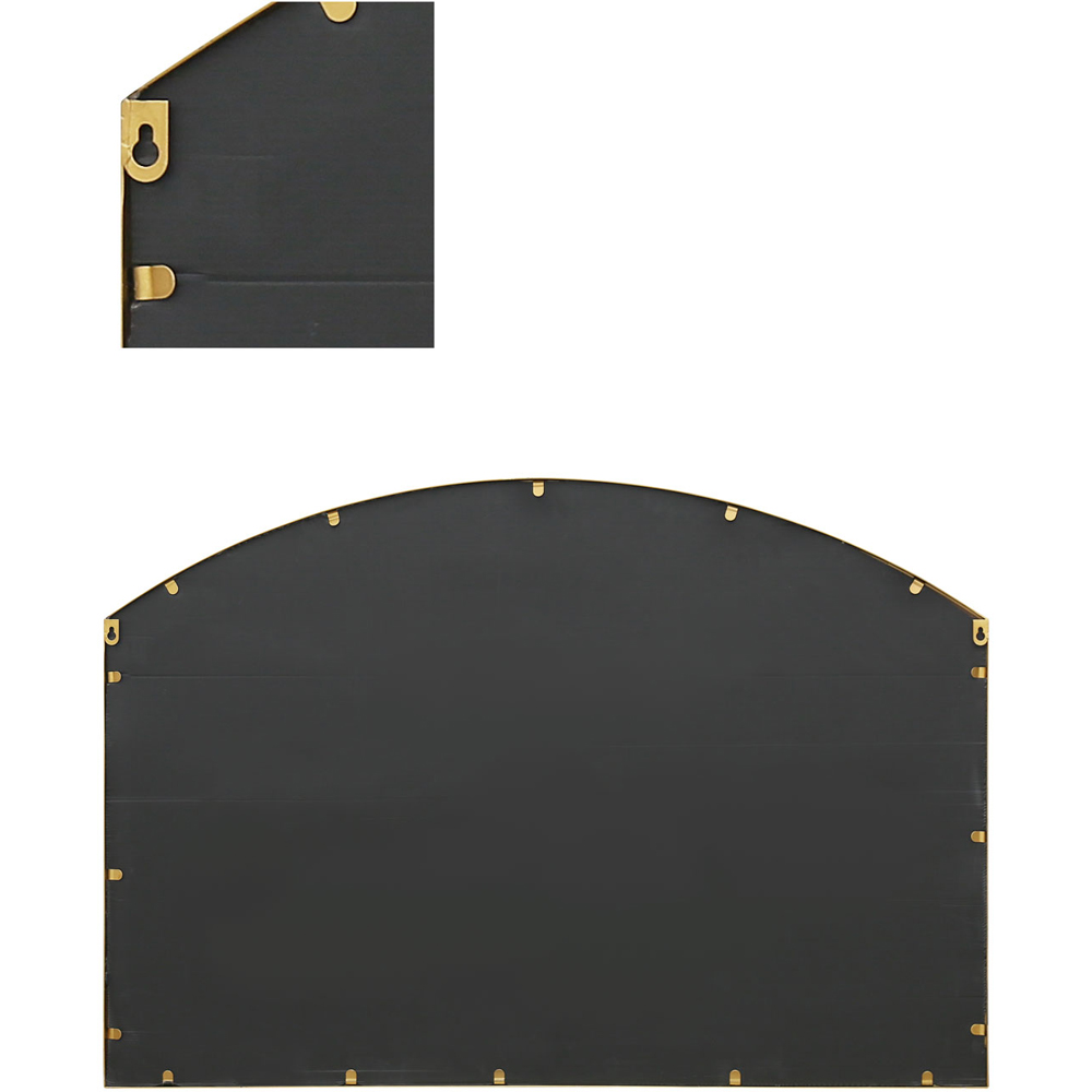 The Arcus Gold Arched Metal Over Mantle Wall Mirror 110 x 75cm Image 4