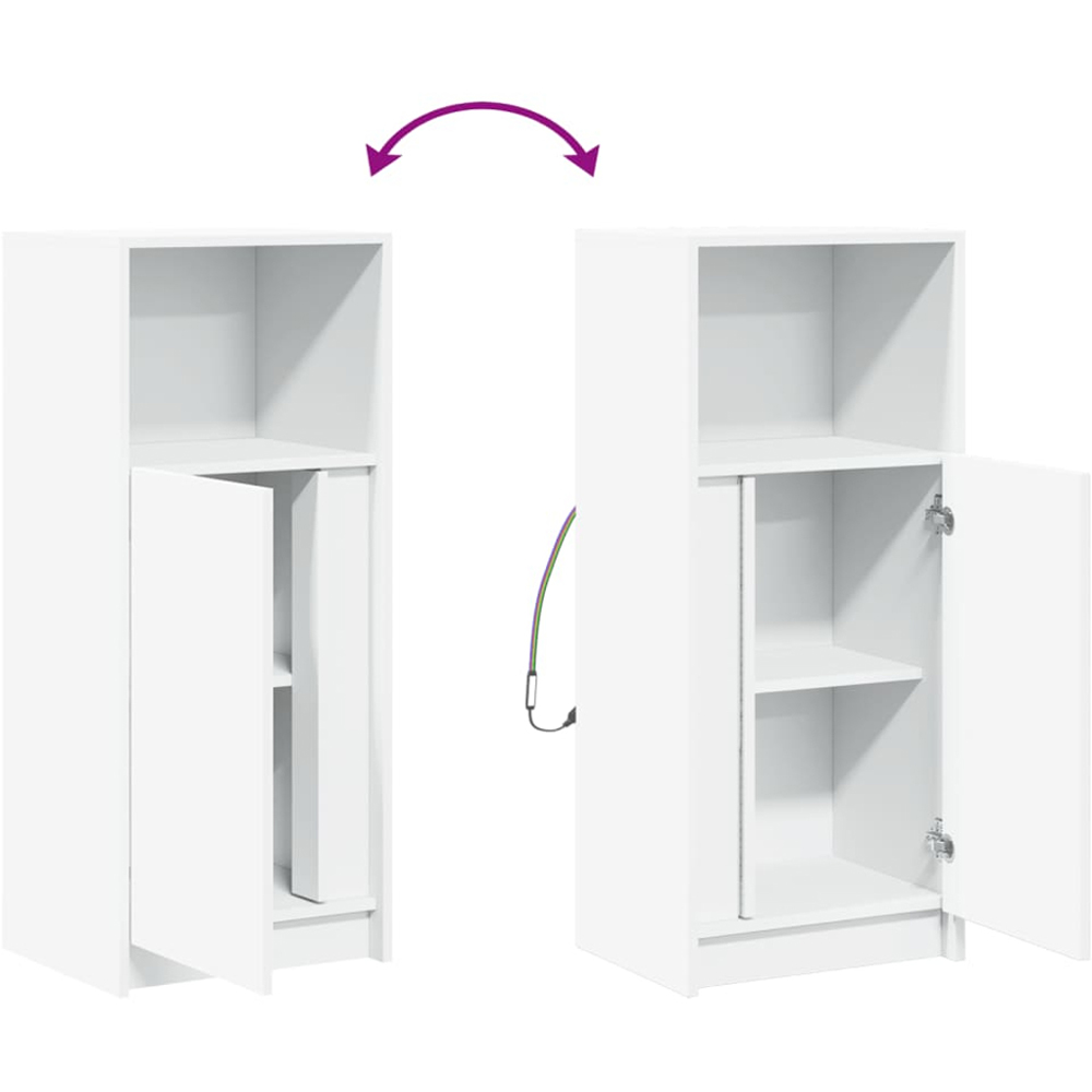 vidaXL Single Door White LED Sideboard Image 7