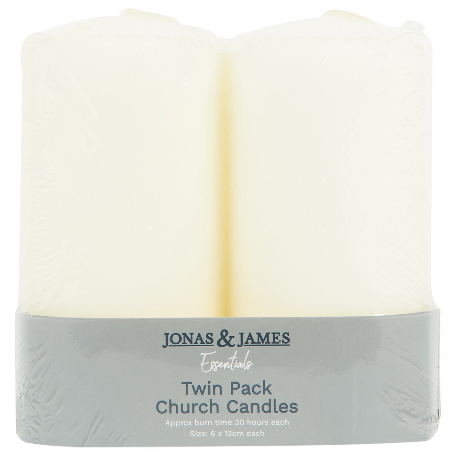 Twin Pack Church Candles White Image 1