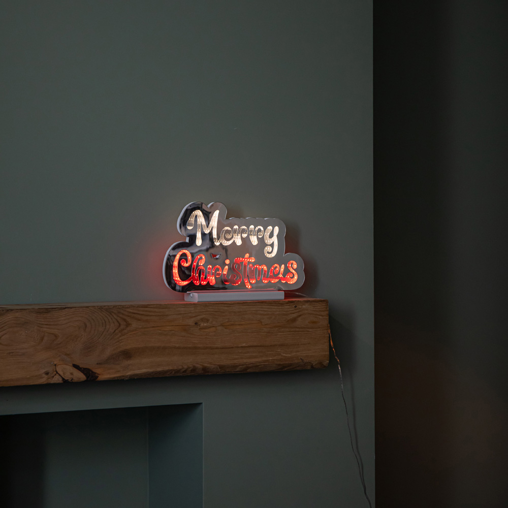 Samuel Alexander Red and White Merry Christmas Infinity Light 32cm Image 3