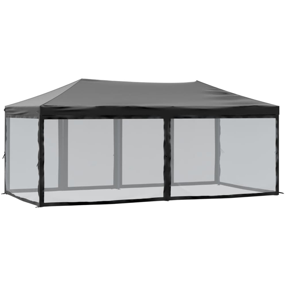 vidaXL 3 x 6m Black Foldable Party Tent with Sidewalls Image 5