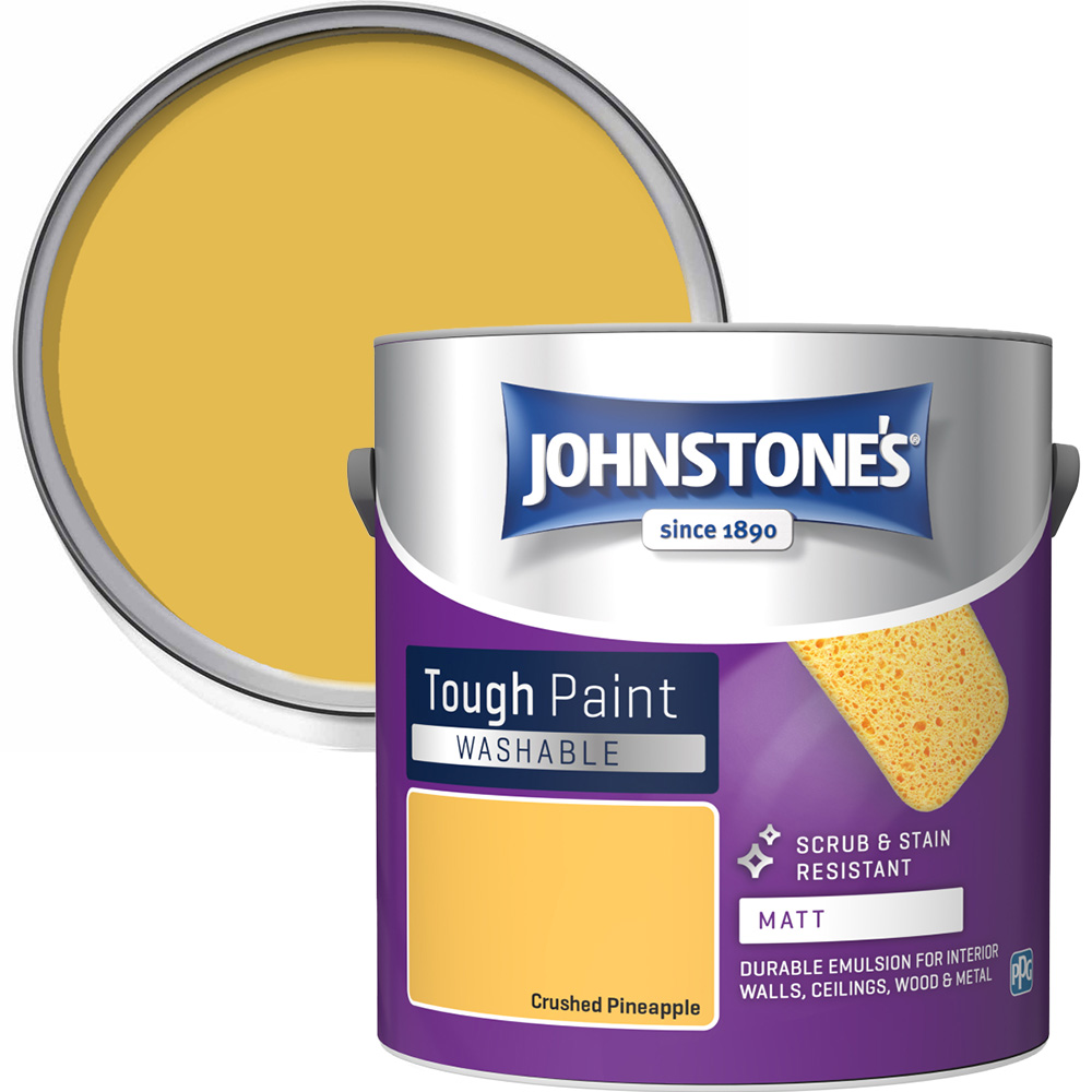 Johnstone's Washable Crushed Pineapple Matt Emulsion Paint 2.5L Image 1