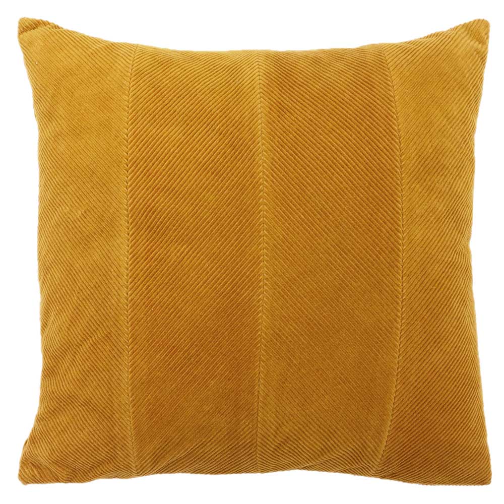 furn. Jagger Ochre Yellow Ribbed Corduroy Cushion Image 1