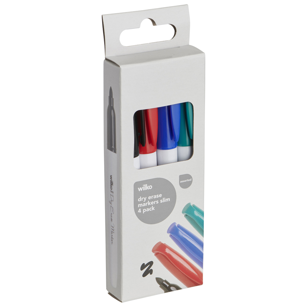 Wilko Dry Wipe Pens Mixed Colours 4 pack Image 7