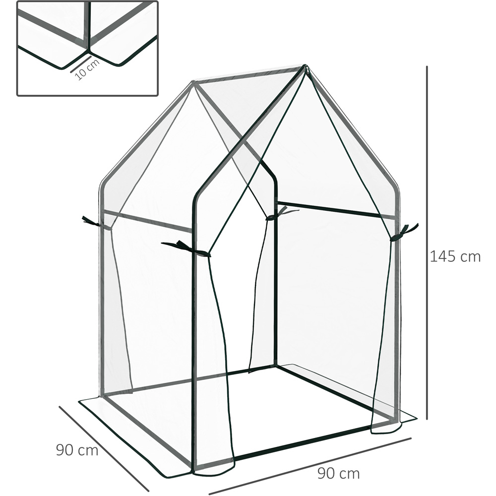 Outsunny Clear Plastic 3 x 3ft Greenhouse Image 8