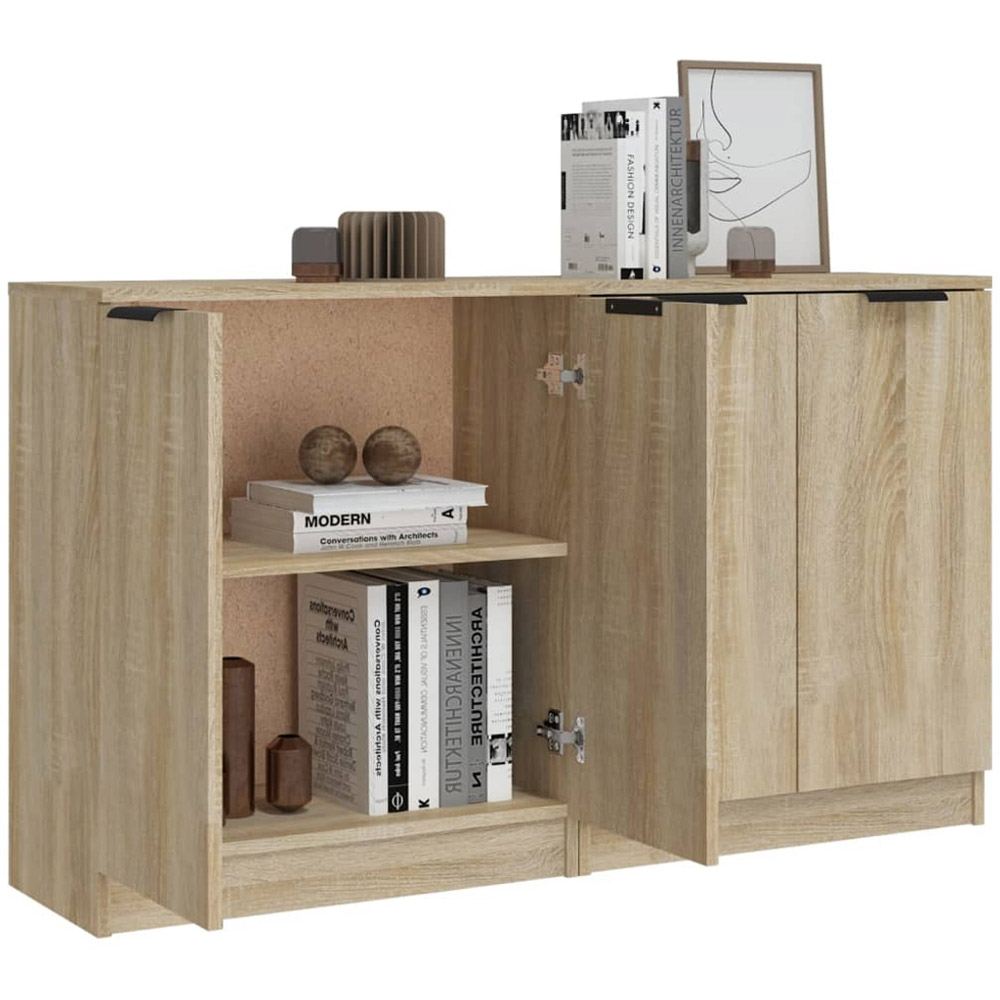 vidaXL 2 Door Sonoma Oak Sideboard Set of 2 Image 5