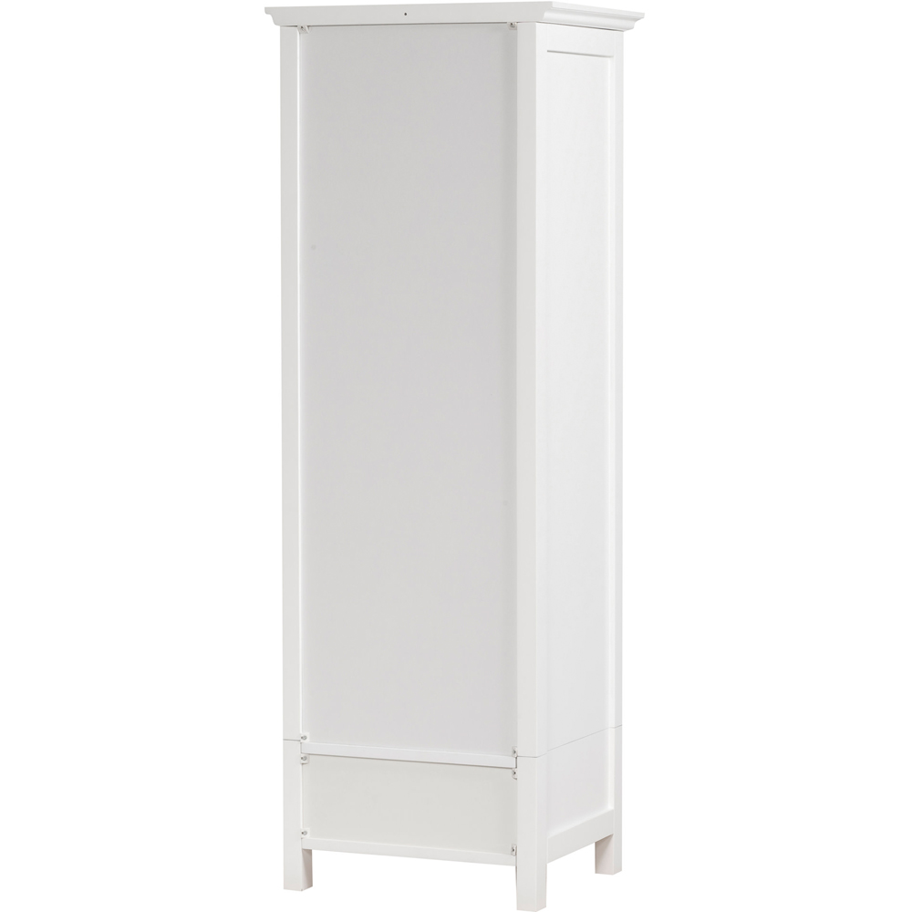Teamson Home Delaney Single Door Single Drawer White Wooden Linen Cabinet Image 4