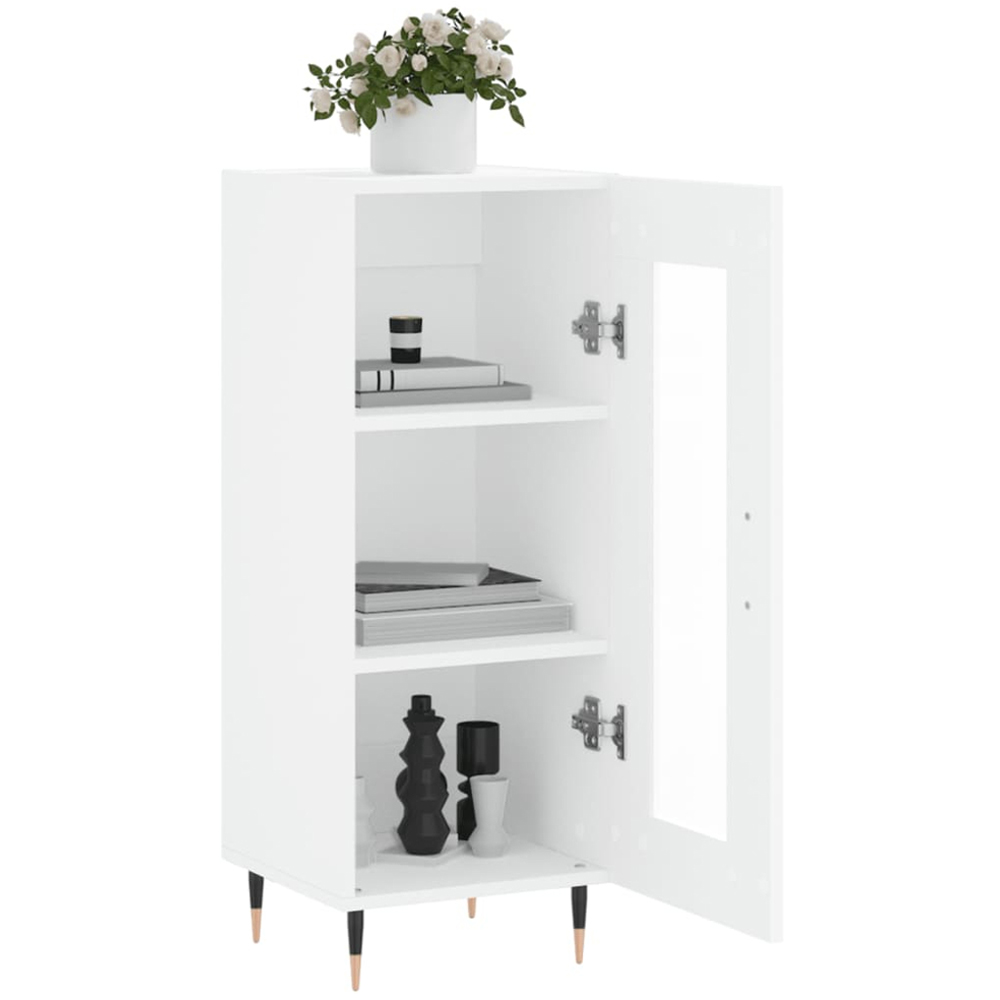 vidaXL Single Glass Door White Sideboard Image 4