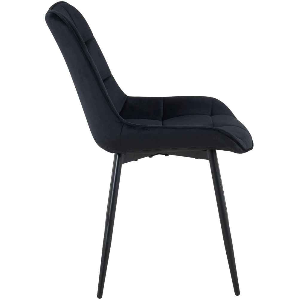 Indoor Living Erica Set of 4 Black Plush Velvet Dining Chairs Image 5