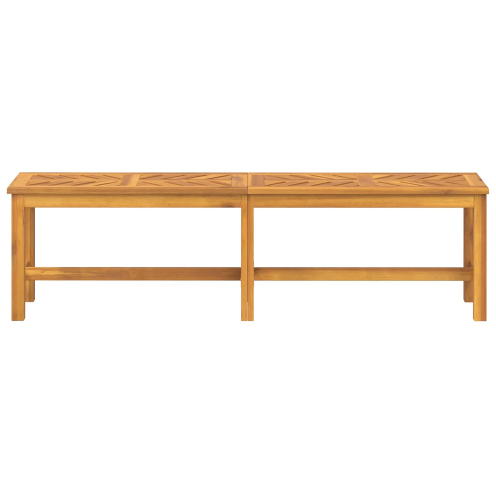 vidaXL 3 Seater Solid Wood Acacia Fishbone Slatted Garden Bench Image 3