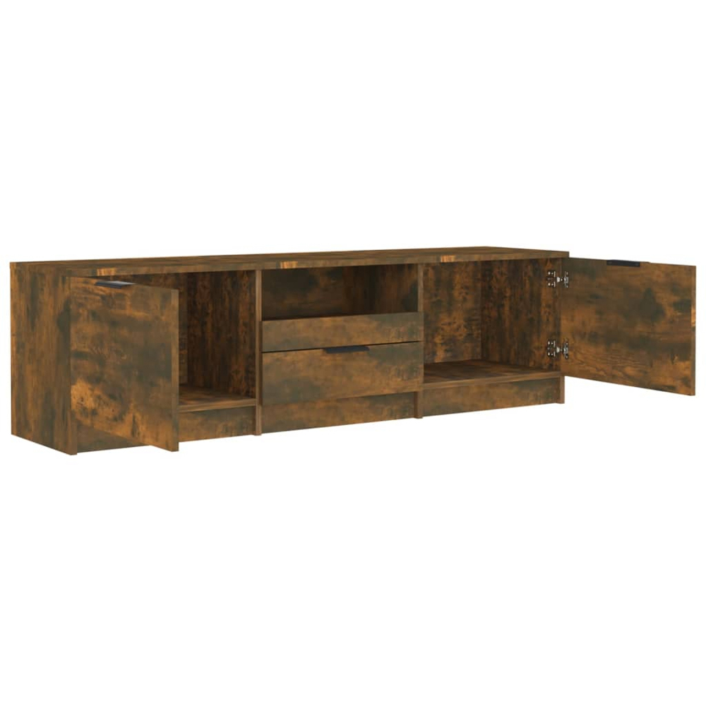 vidaXL 2 Door Single Drawer Single Shelf Smoked Oak TV Cabinet Image 5