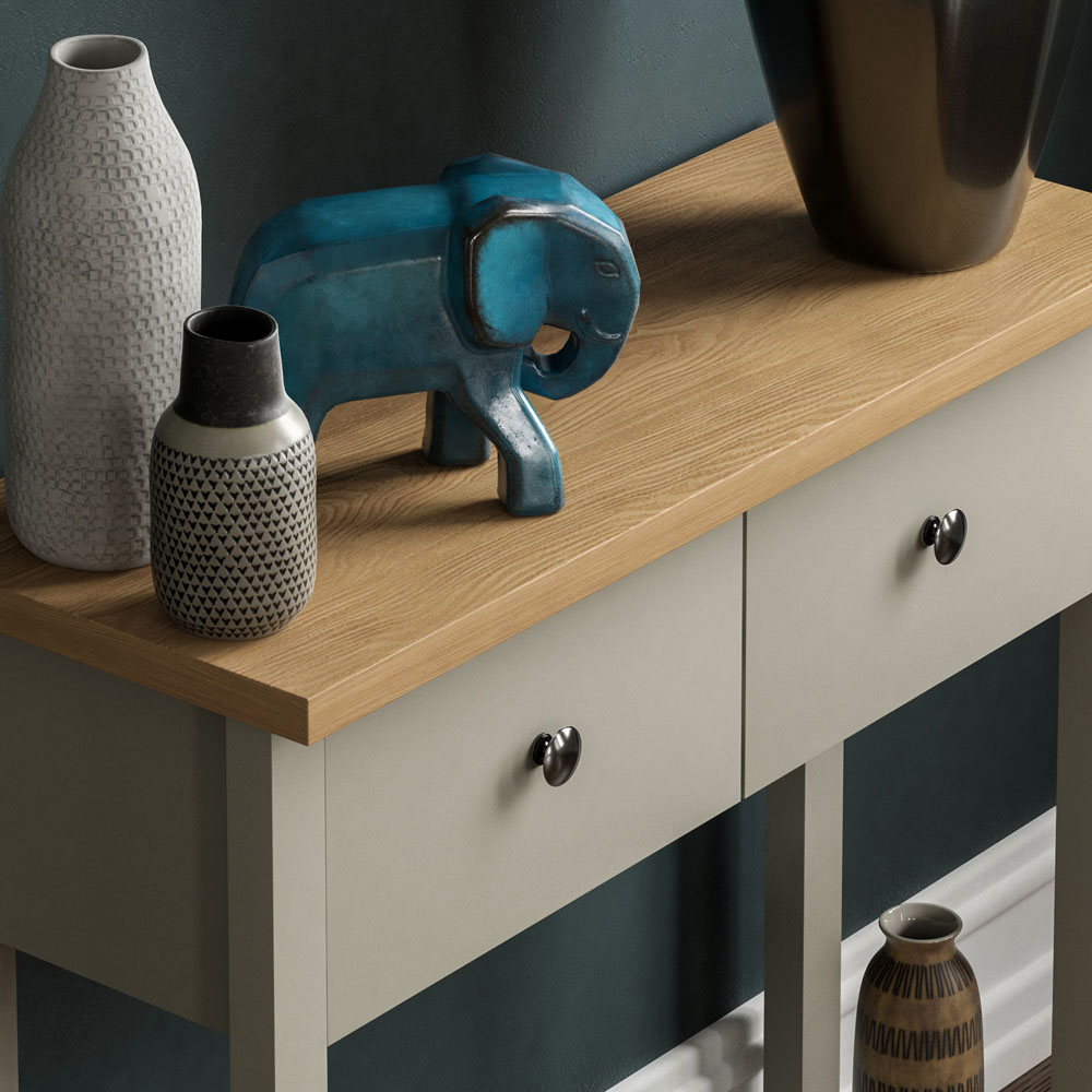 Vida Designs Arlington 2 Drawer Grey and Oak Console Table Image 3