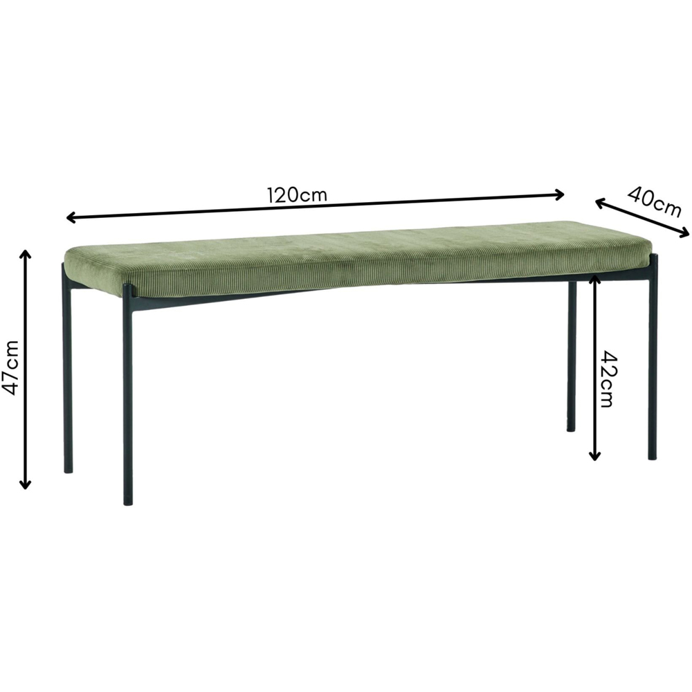 Julian Bowen Leonie 2 Seater Green Velvet Dining Bench Image 9