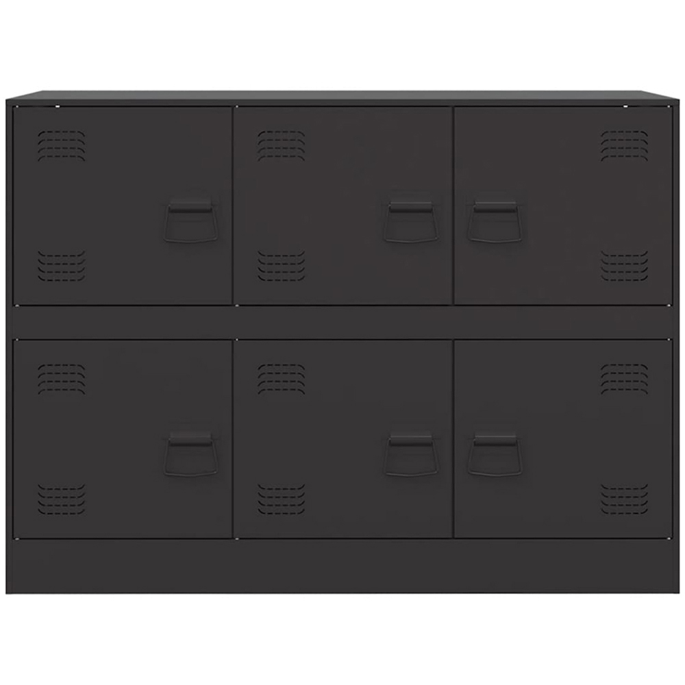vidaXL 6 Door Black Metal Sideboard Image 6