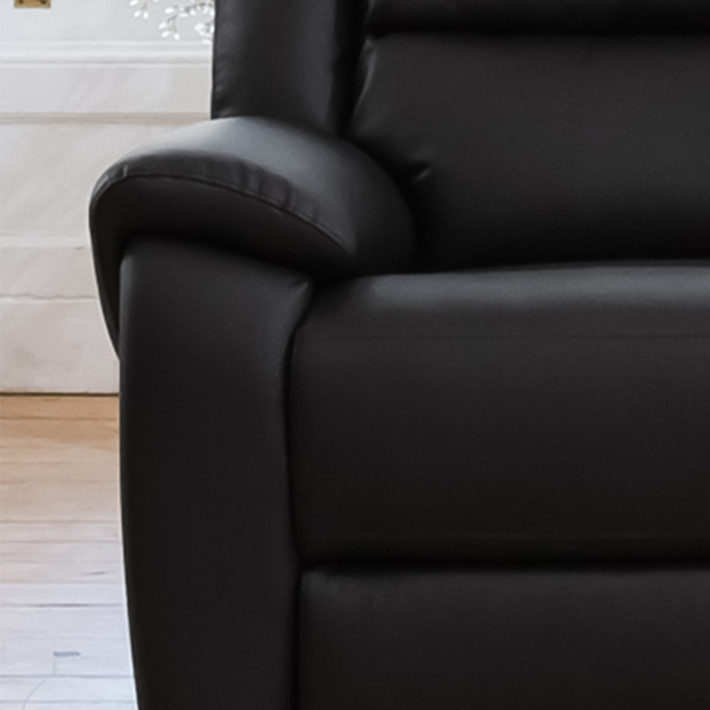 Brookhaven 2 Seater Black Bonded Leather Electric Recliner Sofa Image 3