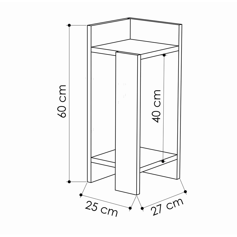 Decortie Elos Single Shelf Oak Modern Left Module Bedside Table Image 5