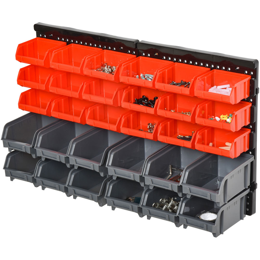 DURHAND 30 Cubbie Wall Mounted Screw Organiser with Screw Kit Image 1