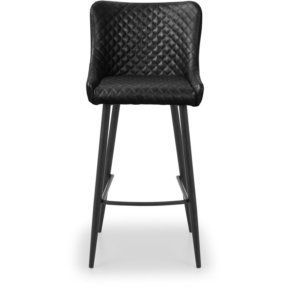 Julian Bowen Luxe Black Faux Leather Bar Stool Image 3