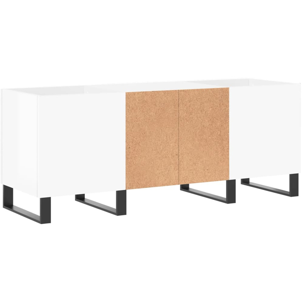 vidaXL 2 Shelf High Gloss White Record Cabinet Image 6