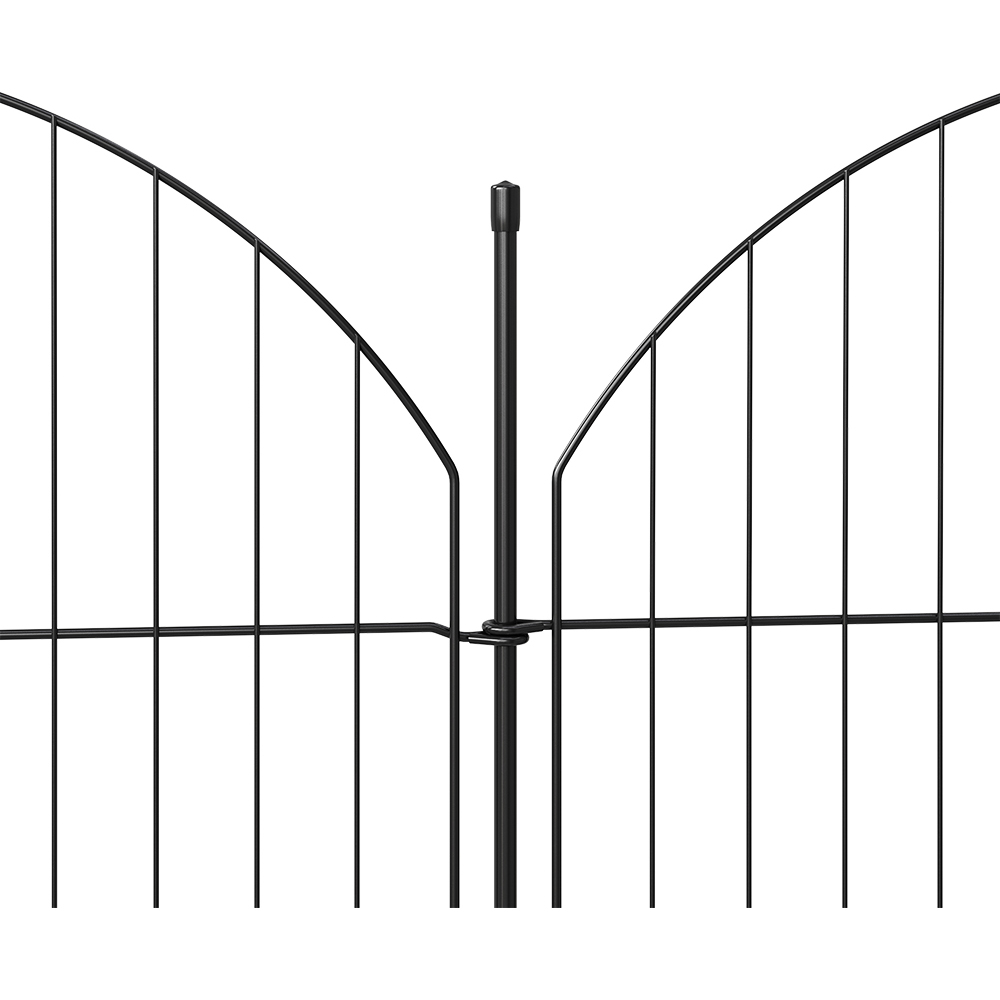 Living and Home 5 Piece Arch Top Metal Garden Fence Image 5