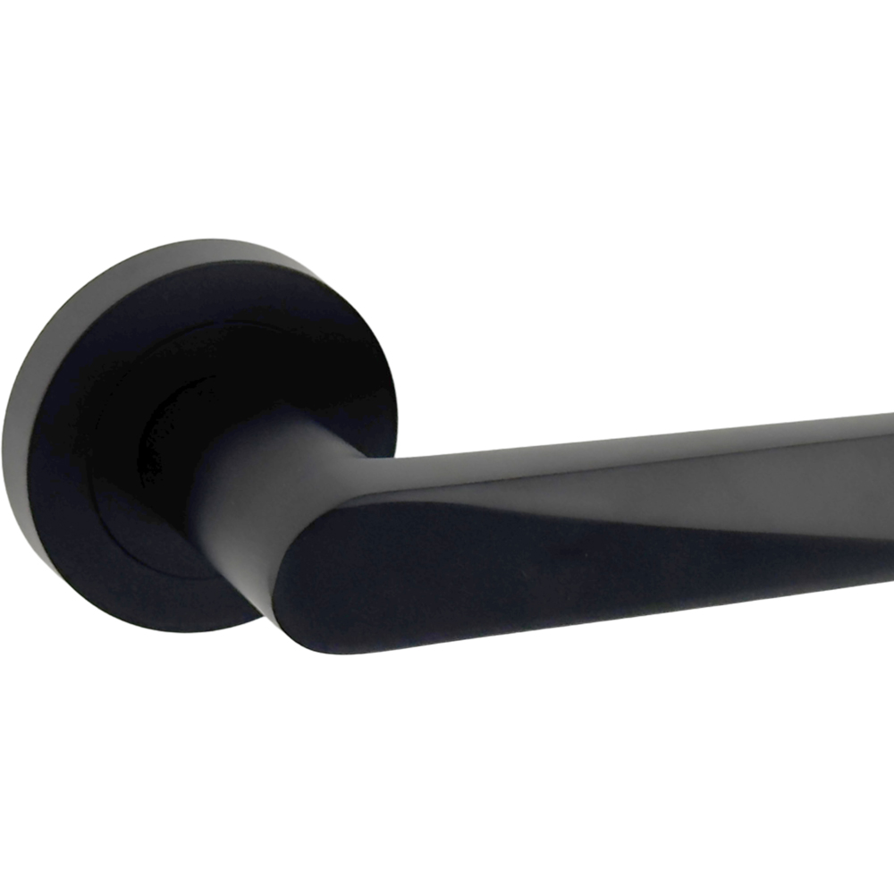 AXS Hardware Detroit Black Bathroom Door Handles on Rose Image 5