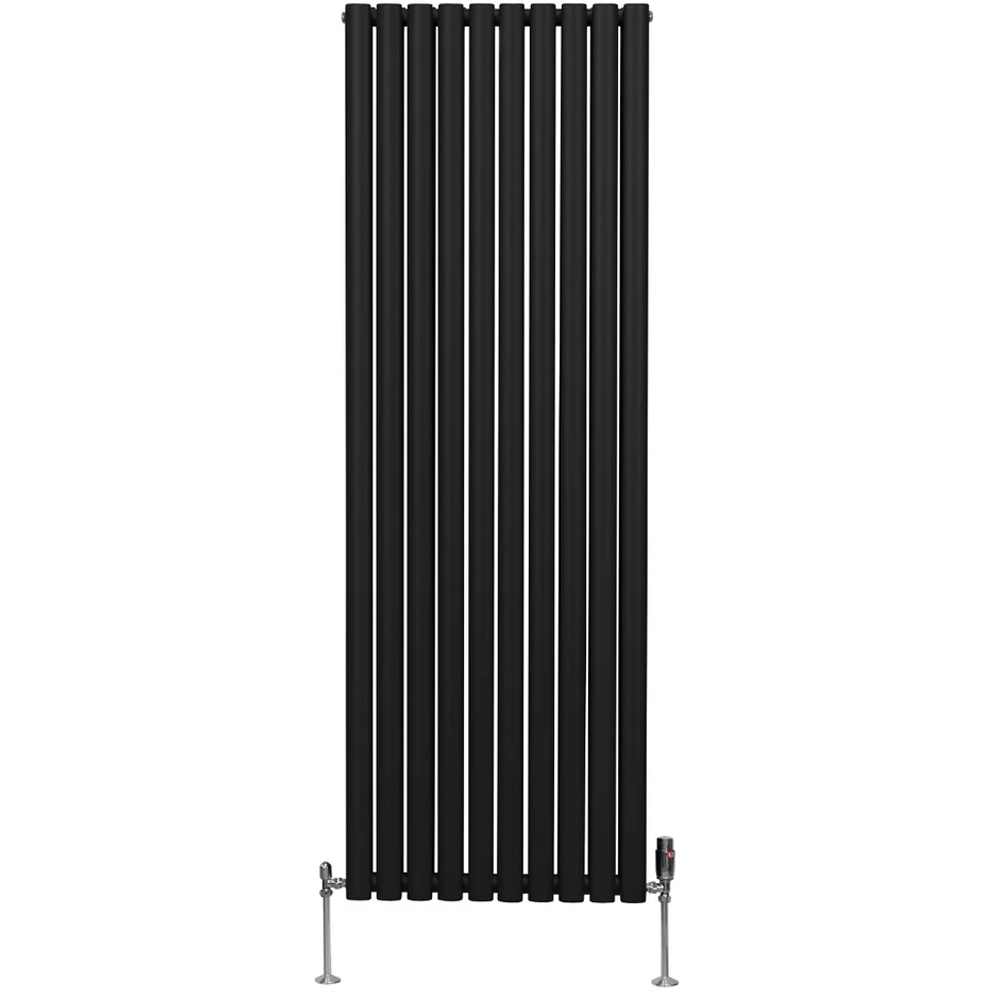 Monster Shop 8026BTU Black Oval Column Radiator and Valves 1800 x 600mm Image 1