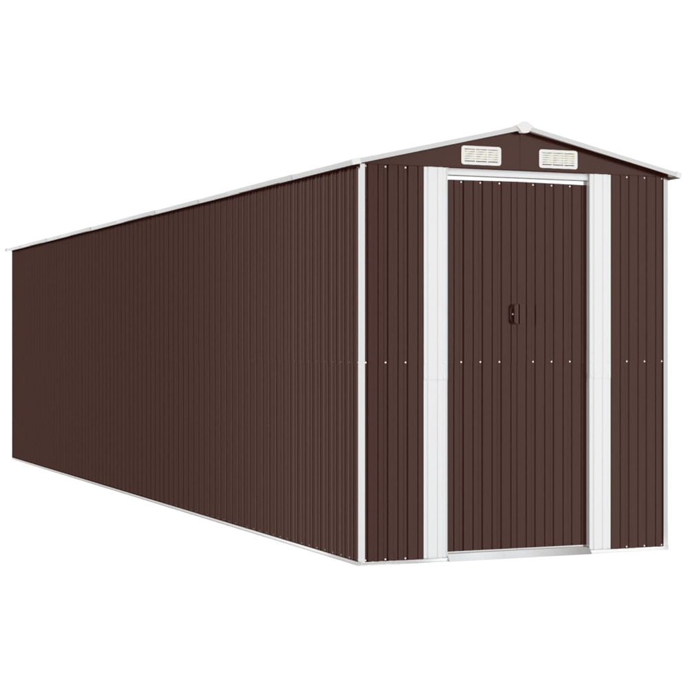 vidaXL 6.3 x 28ft Brown Galvanised Steel Garden Shed Image