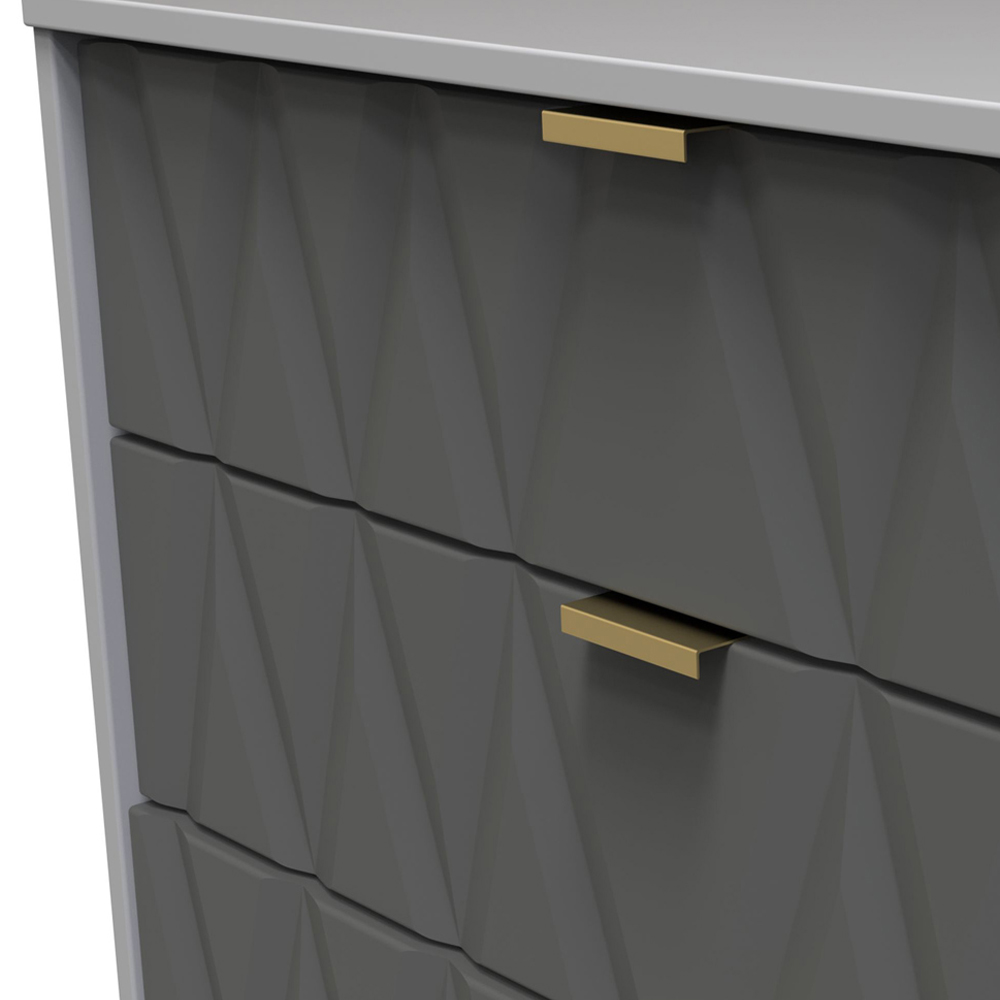 Crowndale Diamond 5 Drawer Matt Shadow and Grey Chest of Drawers Image 6