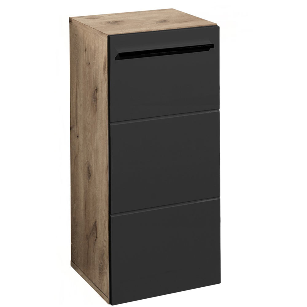Julian Bowen Vista Single Door Black and Viking Oak Storage Cabinet Image 2