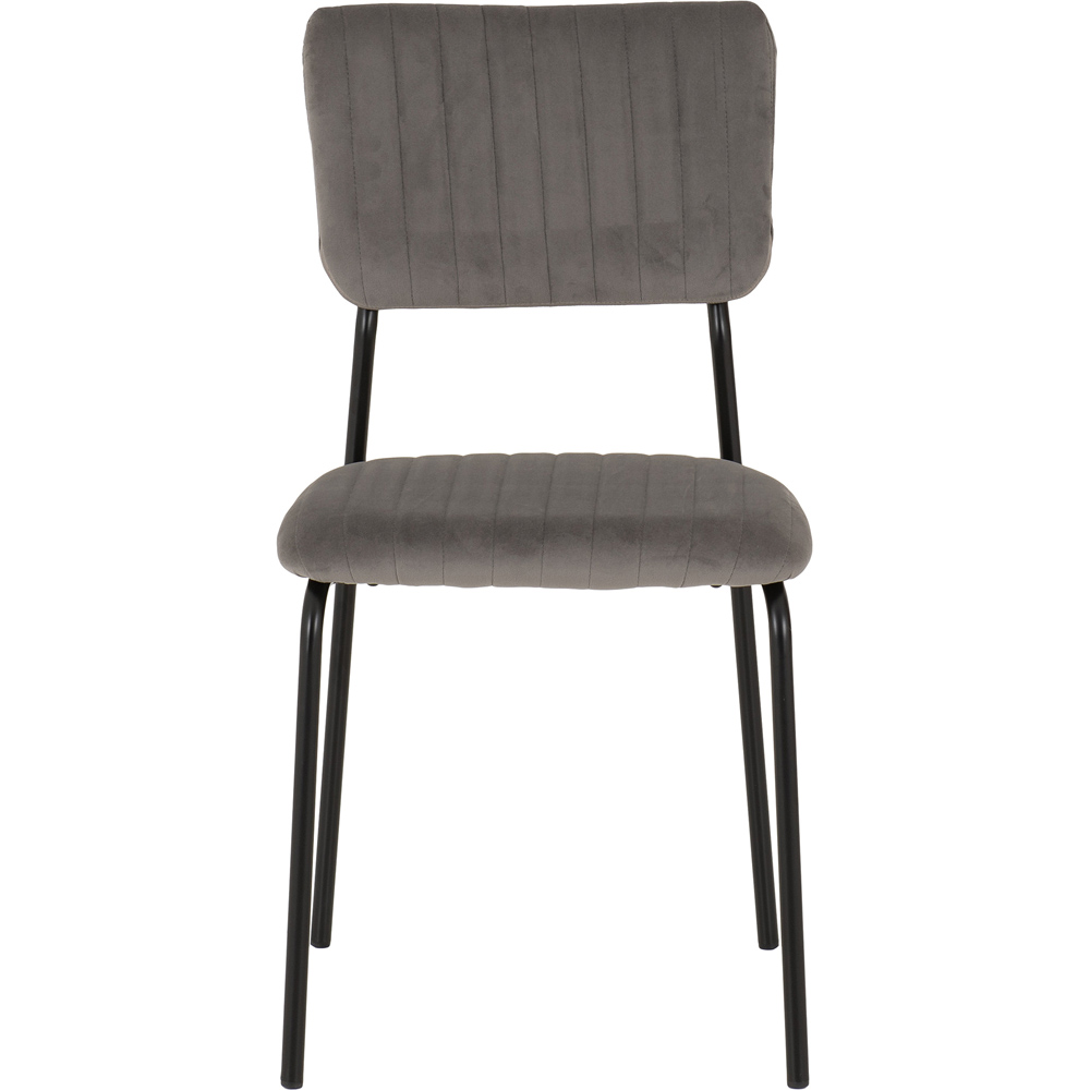 Seconique Sheldon Set of 4 Grey Velvet Fabric Dining Chair Image 3