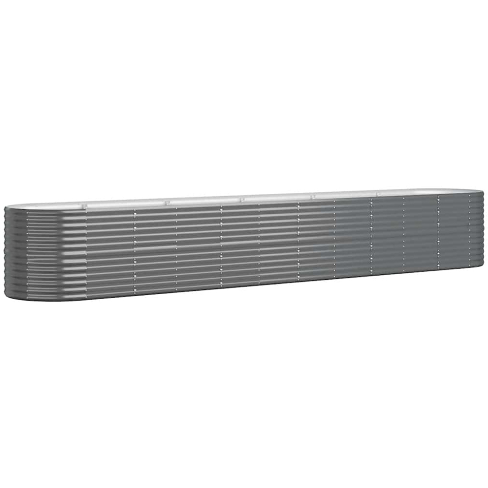 vidaXL Anthracite Galvanised Steel Raised Garden Bed 440 x 80 x 68cm Image 1