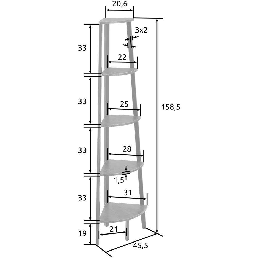 tectake Portland 4 Shelf Oak Sonoma Shelving Unit Image 9