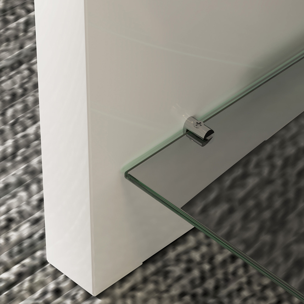HOMCOM 2-TierHigh Gloss White Storage Coffee Table Image 3