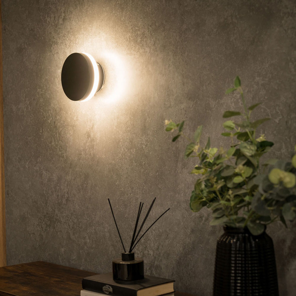 ValueLights Infinity Black Backlit Circle Integrated LED Wall Light Image 3