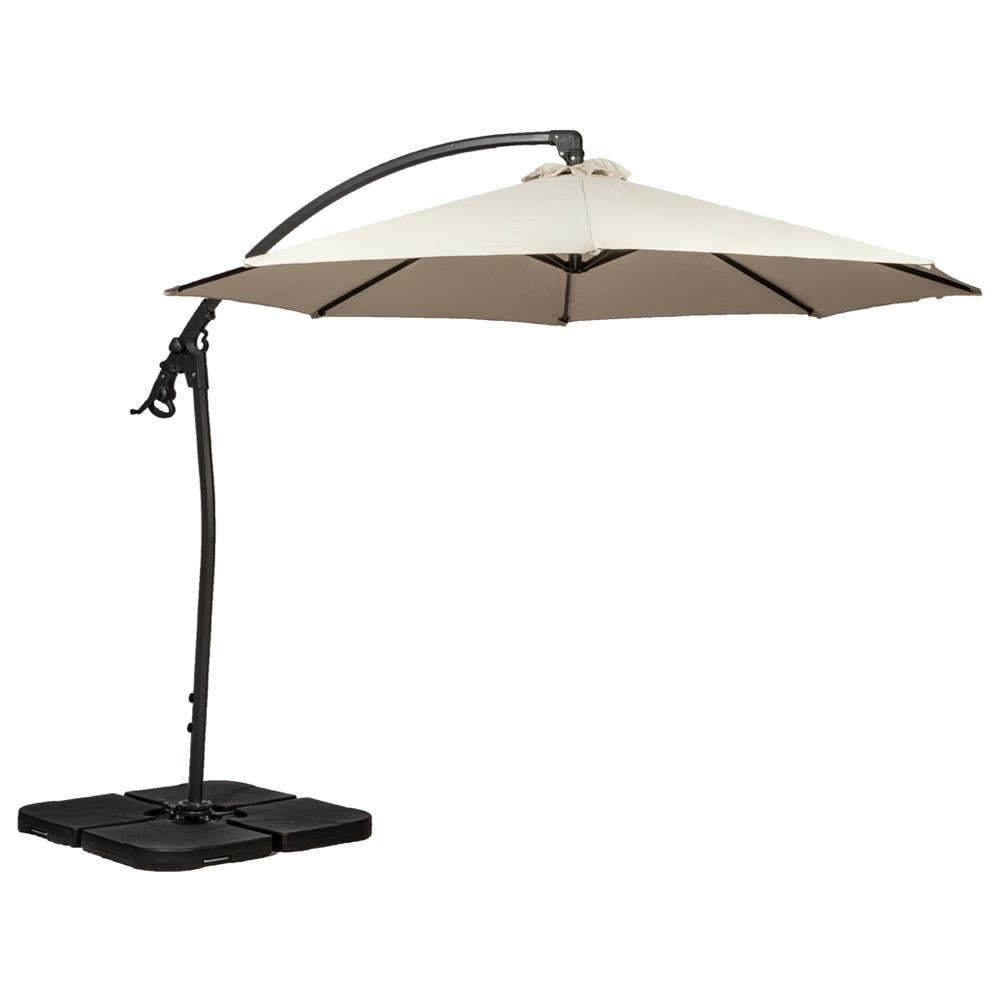 Royalcraft Ivory Deluxe Pedal Rotating Cantilever Overhanging Parasol 3m Image 1