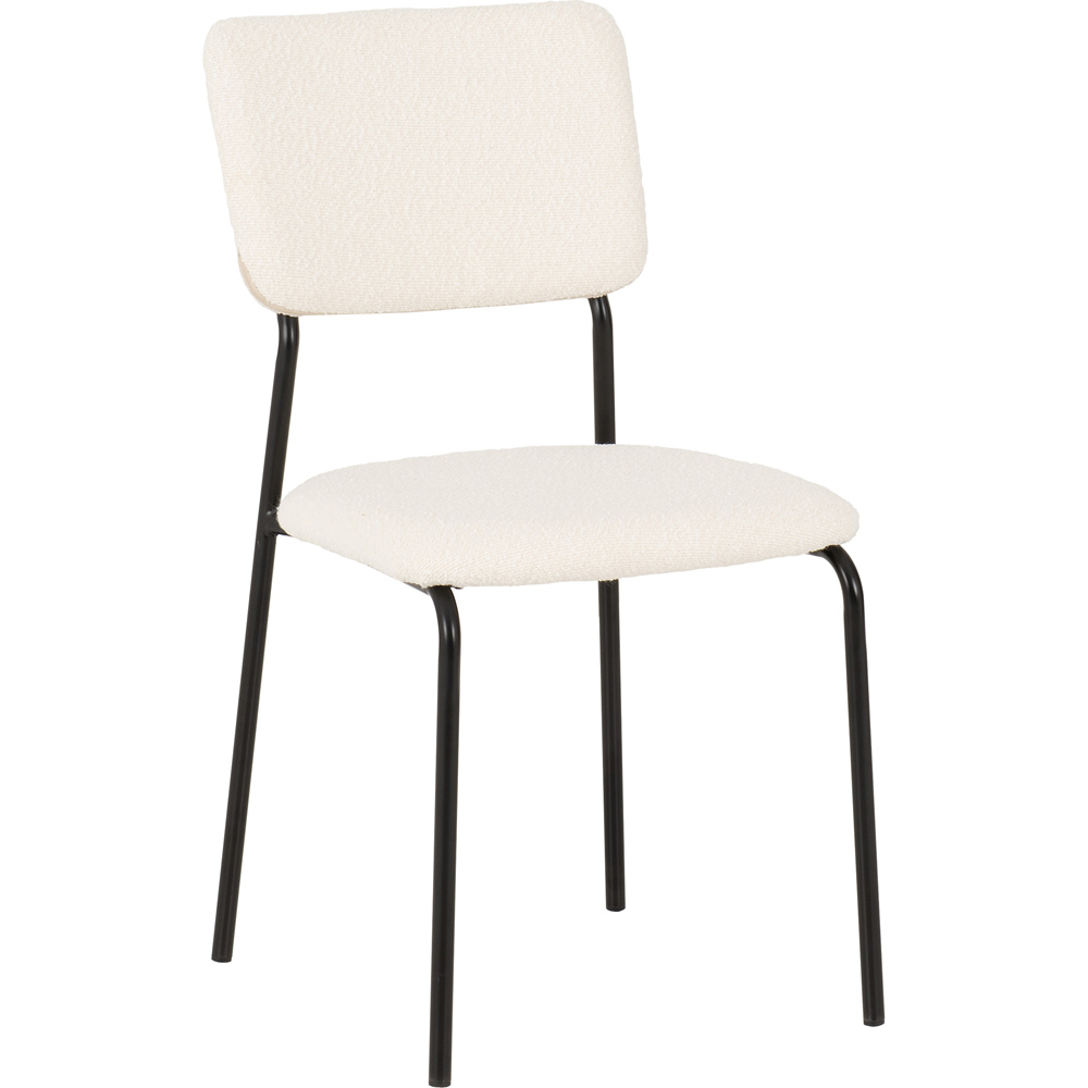 Seconique Sheldon Set of 4 Ivory Boucle Dining Chairs Image 4