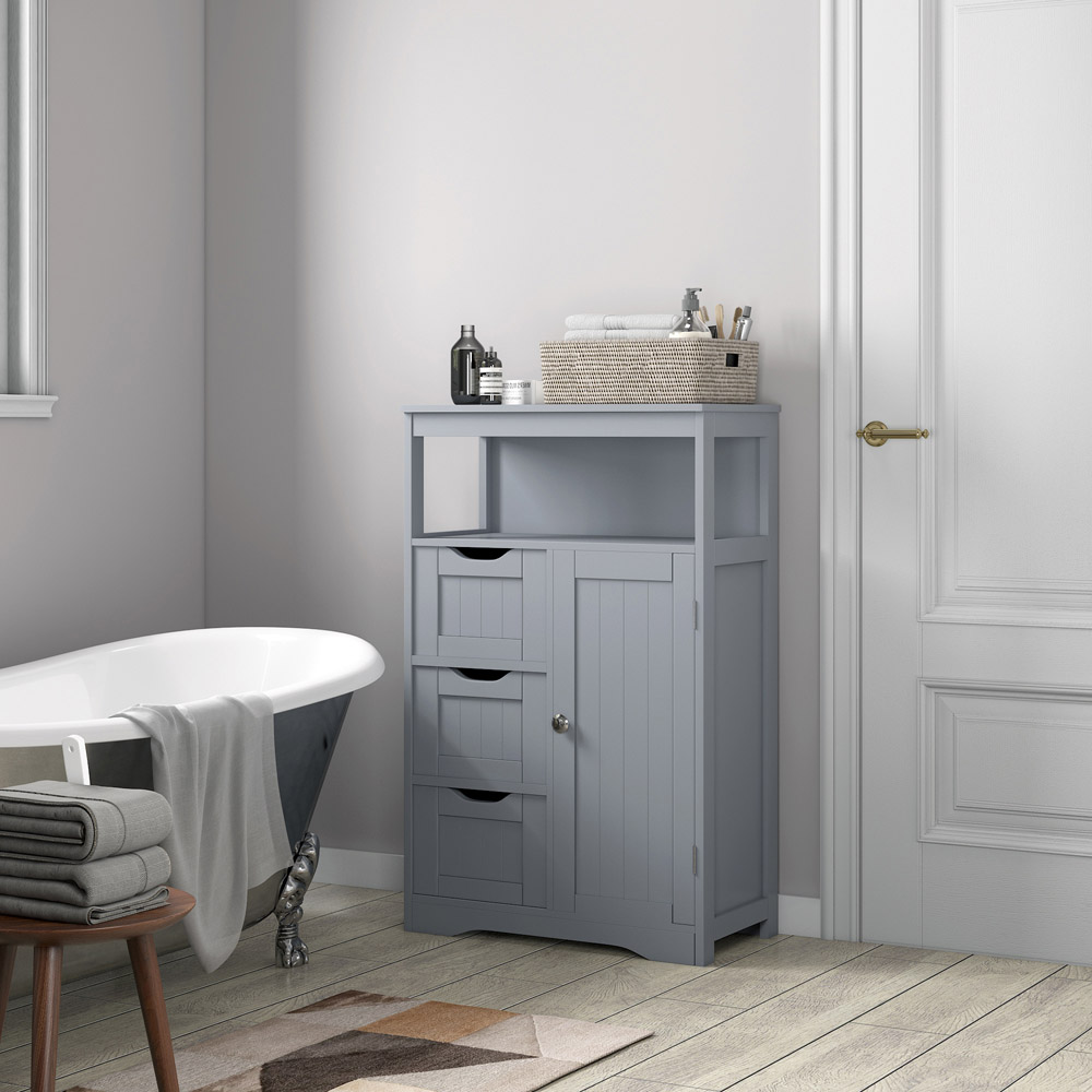 Dakota 3 Drawer Grey Bathroom Storage Cabinet Image 4