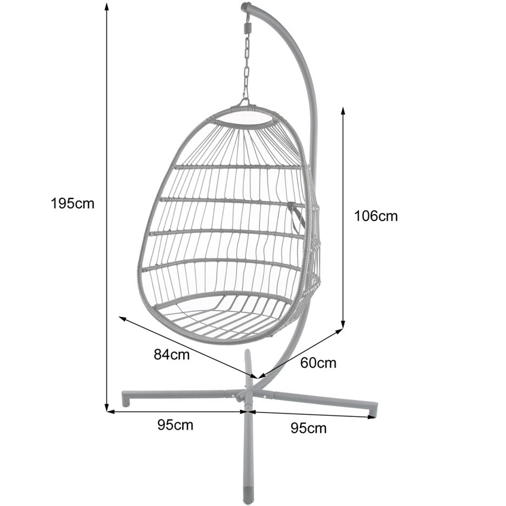 Home Garden Direct Chiron Grey Hanging Egg Chair Image 5