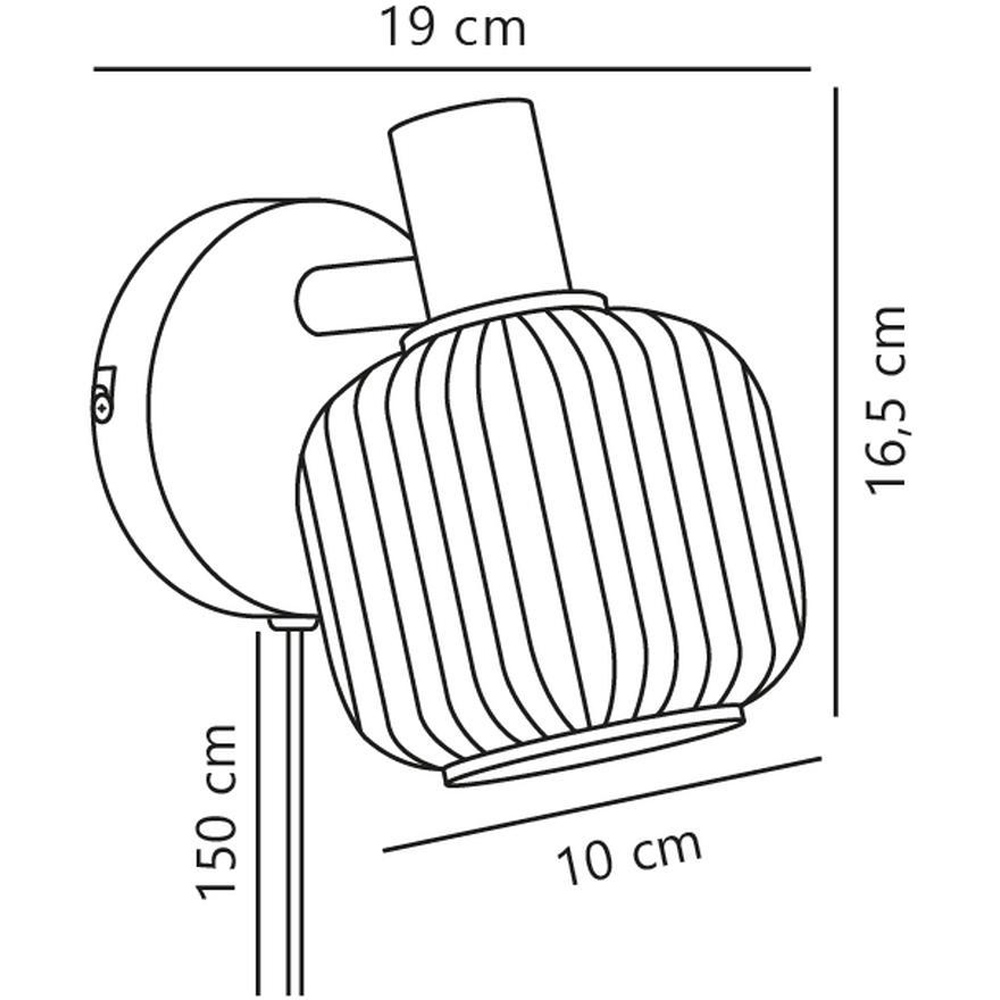 Nordlux Milford E14 Black Fluted Glass Mini Wall Light Image 7