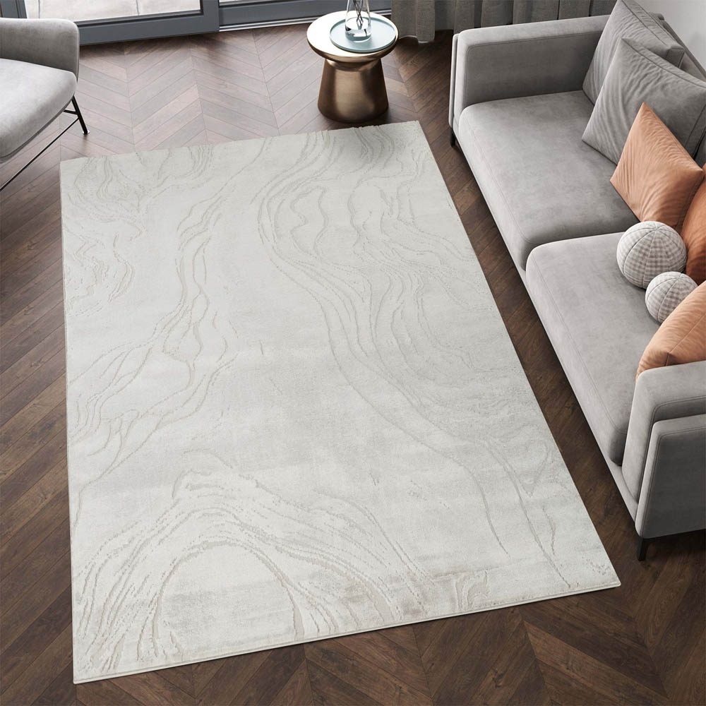 Desire Rugs Novu Stream Beige Modern Abstract Metallic Sheen Rug 120 x 170cm Image 5