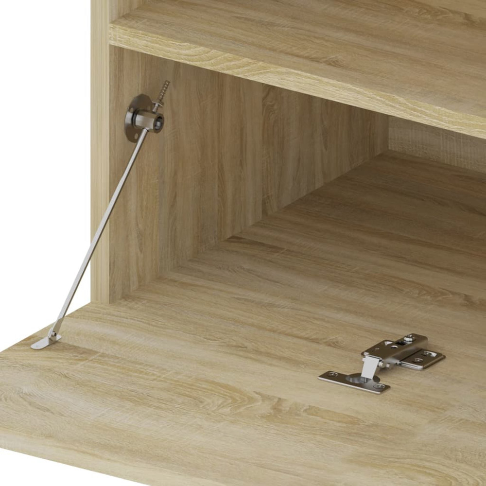 vidaXL Single Flap Door Sonoma Oak TV Cabinet with LED Light Image 8