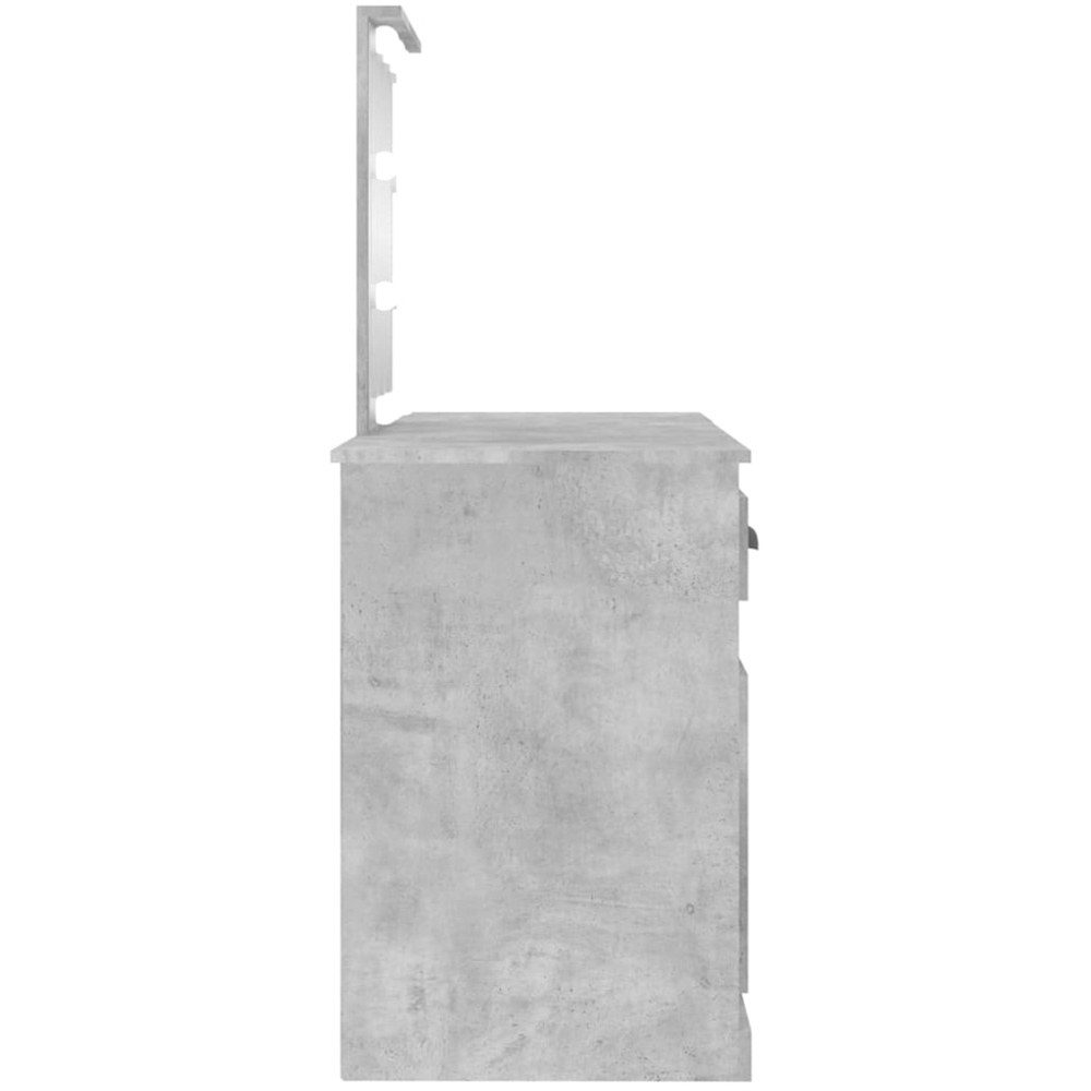 vidaXL 2 Door 2 Drawer Concrete Grey Dressing Table with LED Mirror Image 7