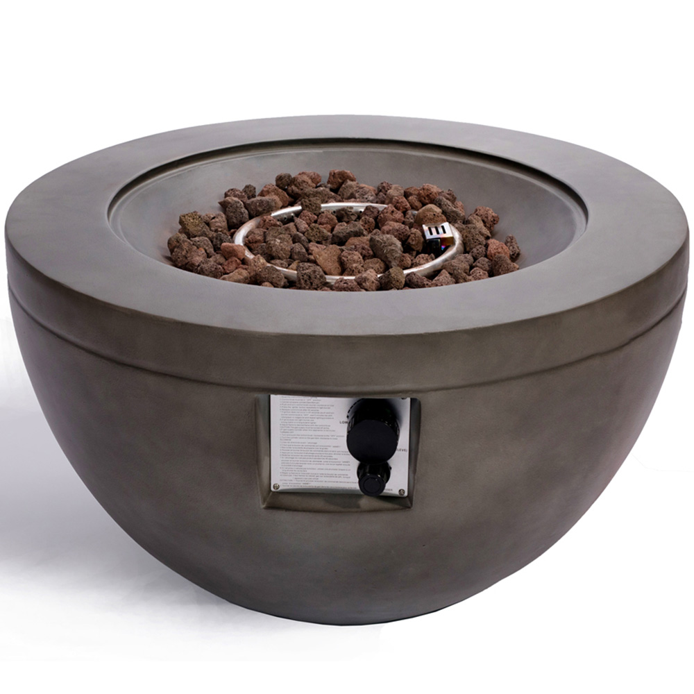 MDA Designs Tabiti Dark Stone Propane Outdoor Firepit Image 4