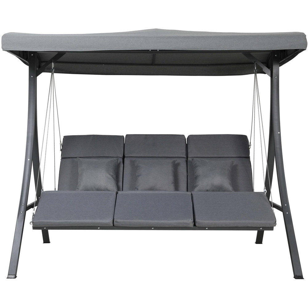 Charles Bentley 3 Seater Grey Lounger Swing Chair Image 3