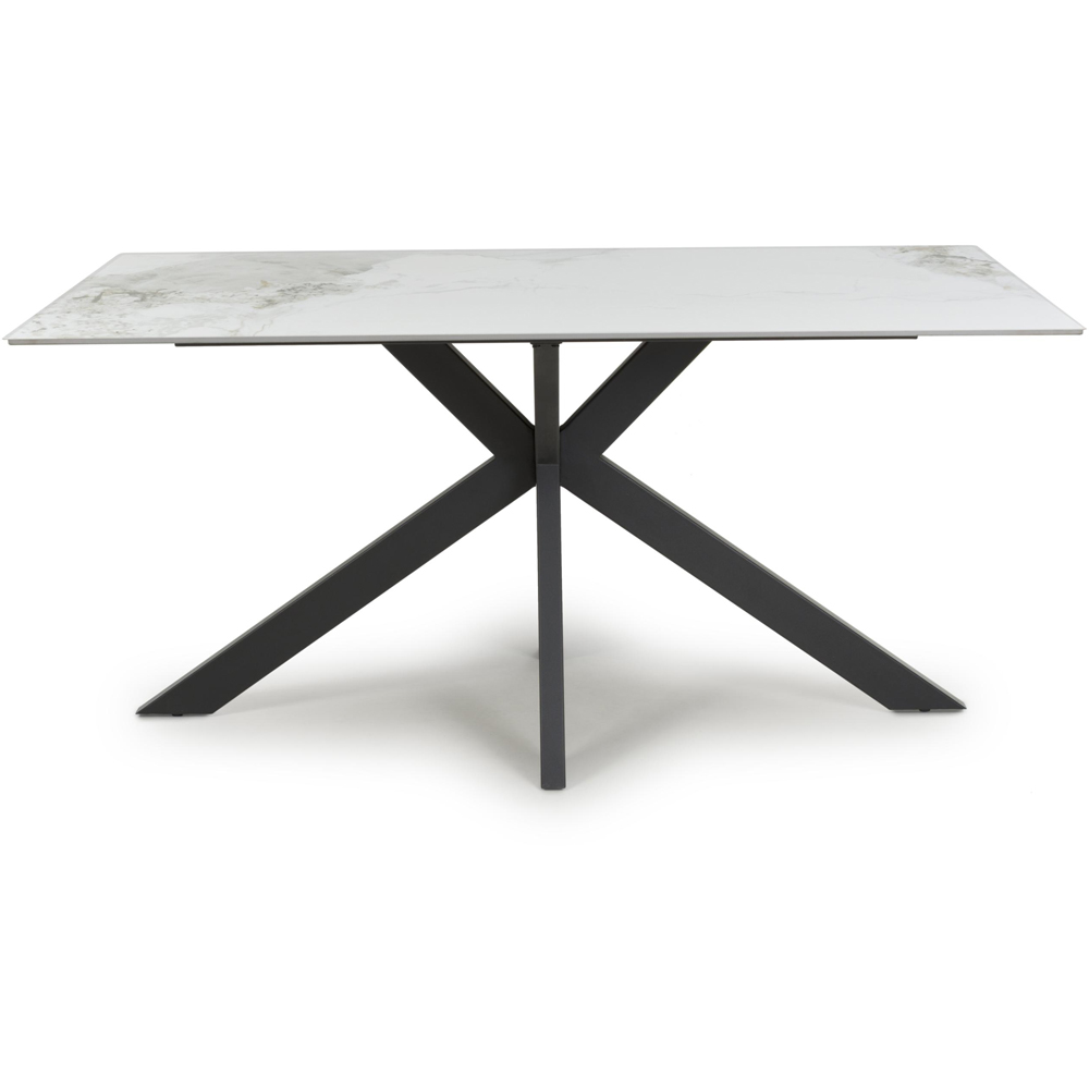 Shankar Verona 6 Seater White Marble Ceramic Dining Table Image 3