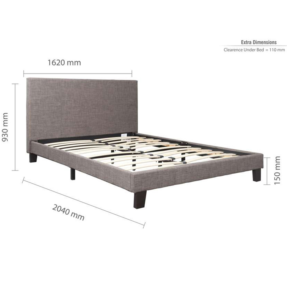 Berlin King Size Grey Polyester Bed Image 9