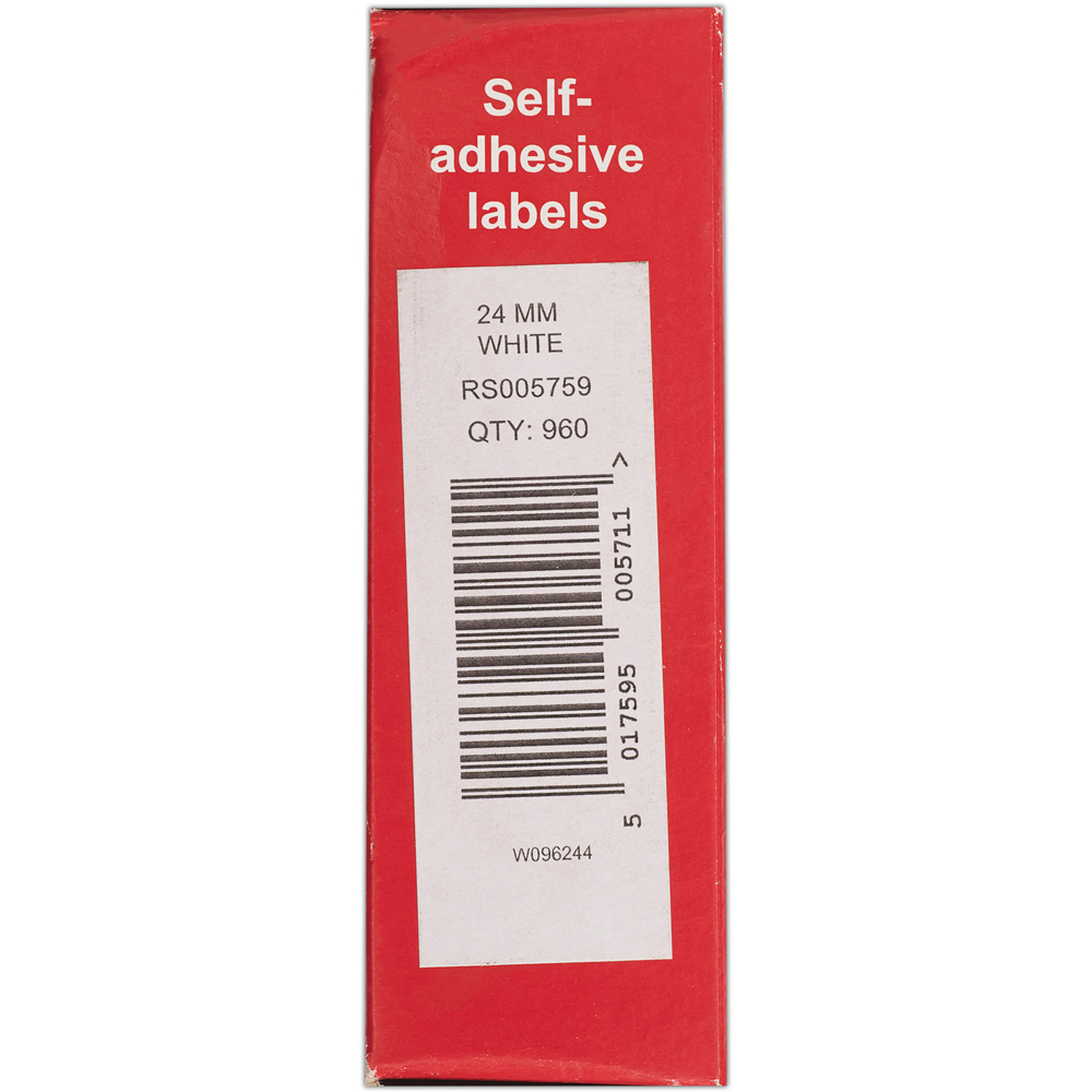 Blick White Round Self Adhesive Label in Dispenser 24mm 960 Pack Image 3