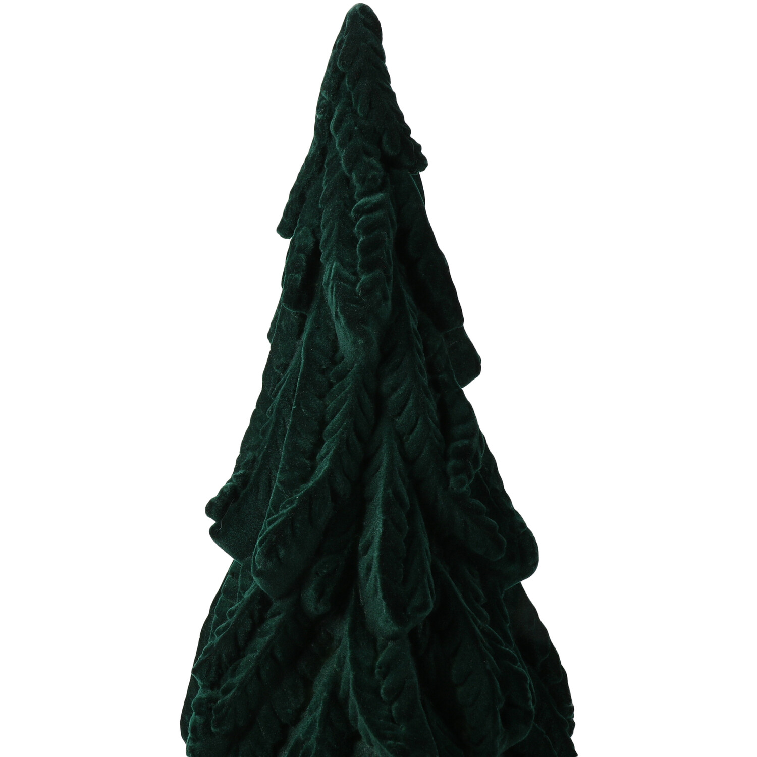 Flocked Velvet Tree Christmas Decoration - Green Image 2
