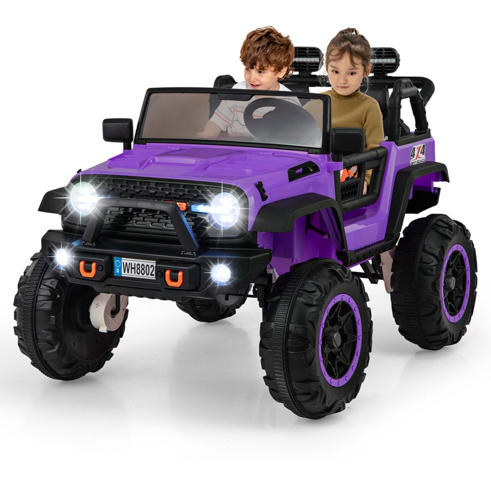Costway 2 Seater Purple Ride On Car with Remote Control and Horn Image 4